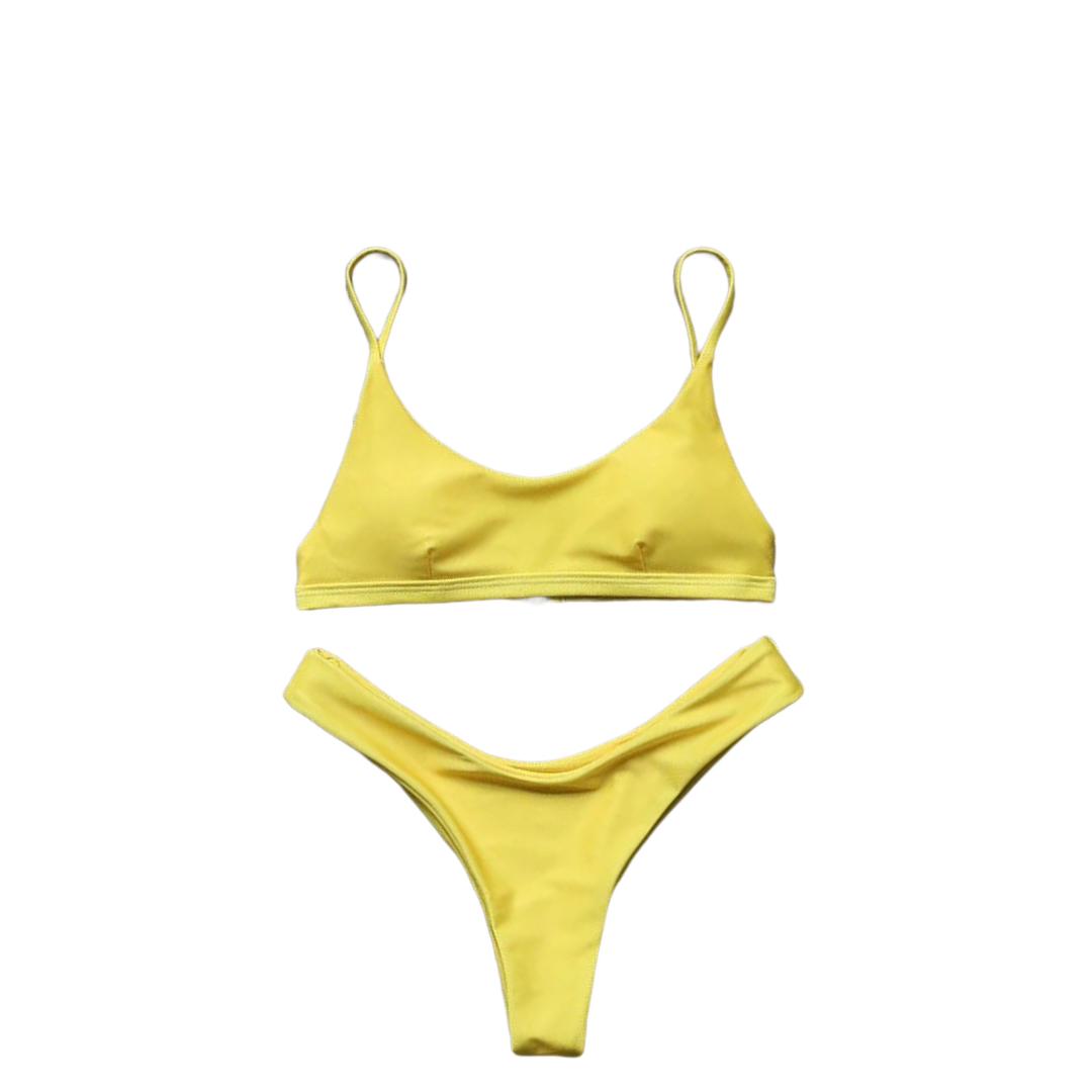 Ensemble bikini rembourré de couleur unie