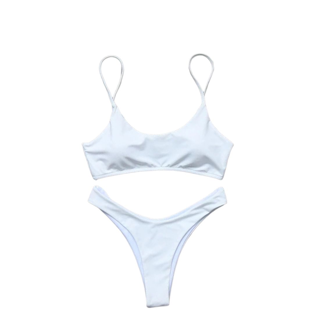 Ensemble bikini rembourré de couleur unie