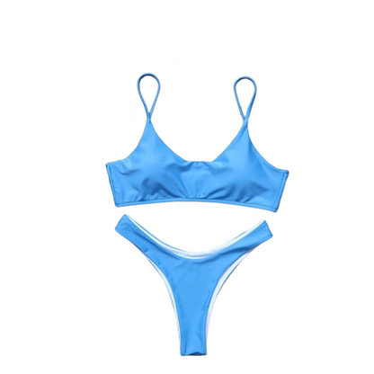 Ensemble bikini rembourré de couleur unie